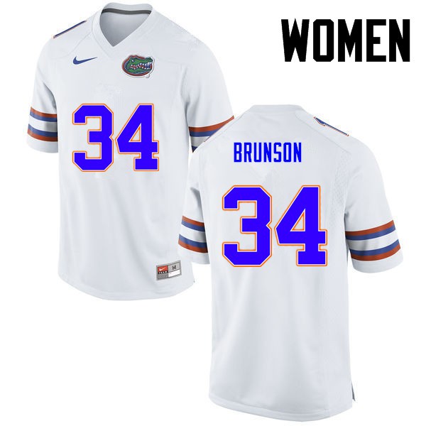 Florida Gators Women #34 Lacedrick Brunson College Football White
